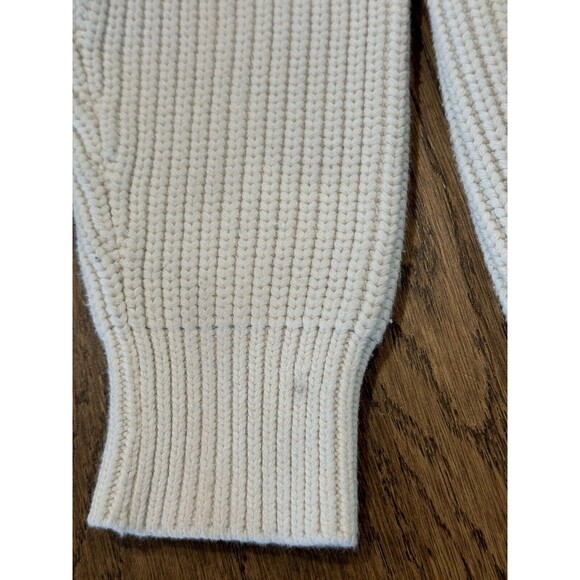 Alexander Wang Open Back Heavy Knit Sweater Women’s Size M Ivory Gold Rings - Picture 10 of 10